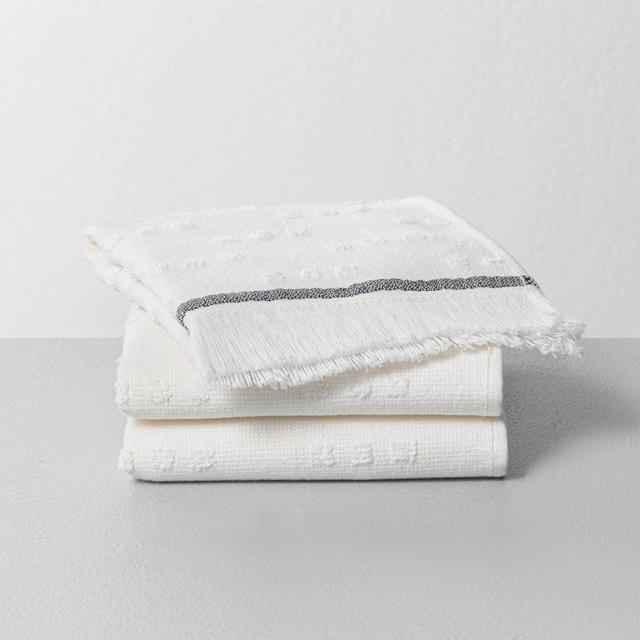 Wash Cloth Fouta Texture Dots Sour Cream / Railroad Gray - Hearth & Hand™ with Magnolia