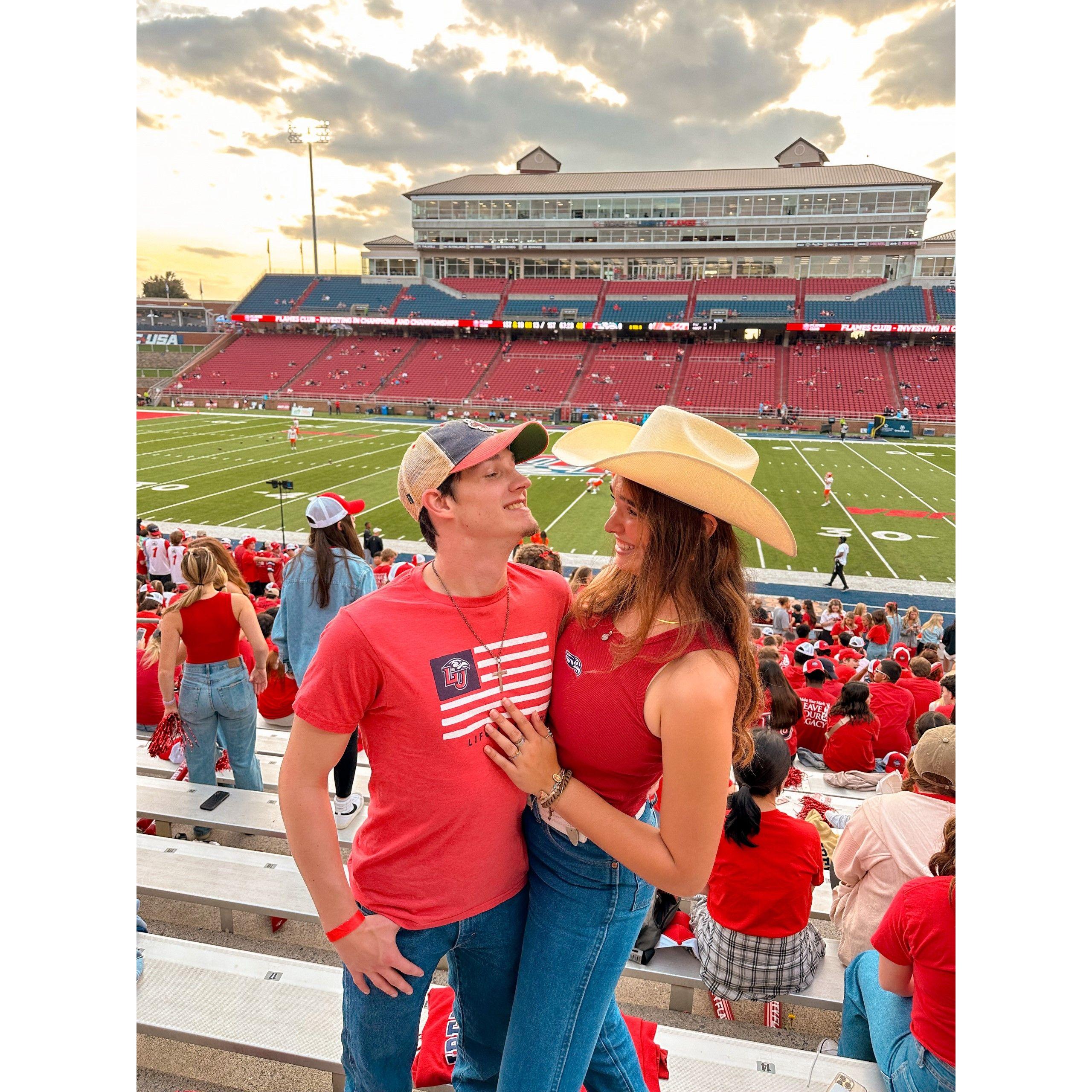 At a Liberty football game