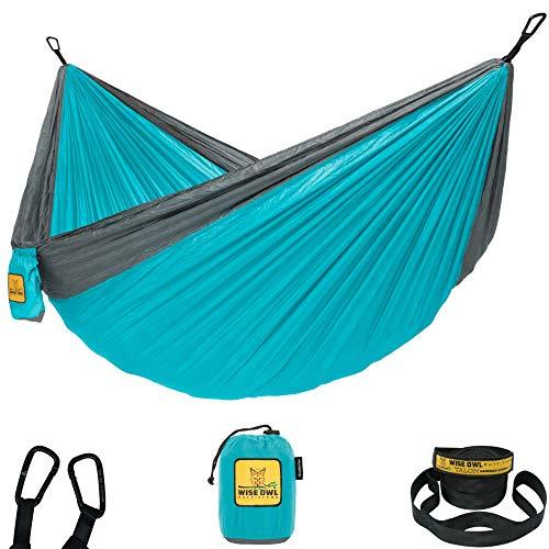 Wise Owl Outfitters Hammock Camping Double & Single with Tree Straps - USA Based Hammocks Brand Gear, Indoor Outdoor Backpacking Survival & Travel, Portable