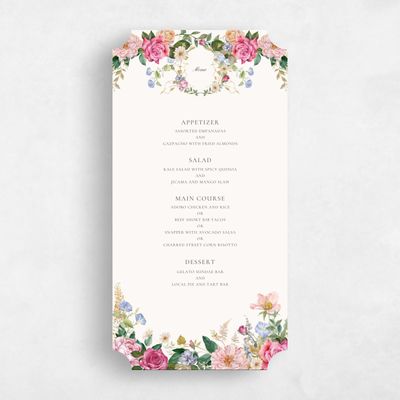 Beige Ticket Wedding Menu - Trellis
