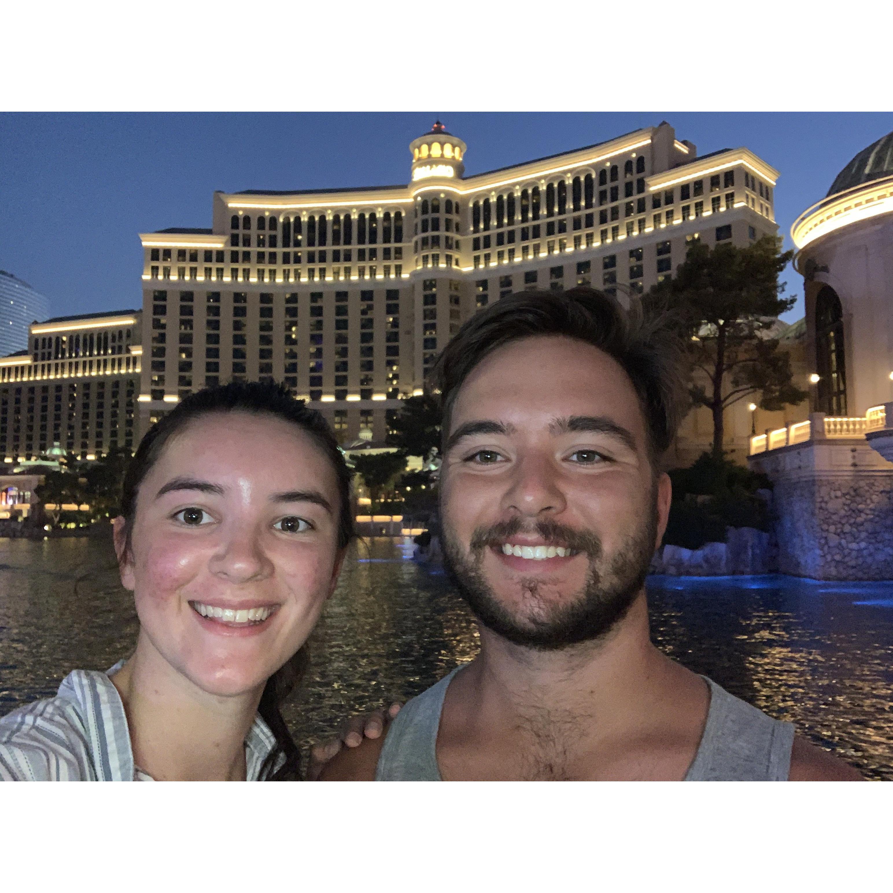 Stopped in Vegas on our way cross country and we were both very excited to see the Bellagio fountains.