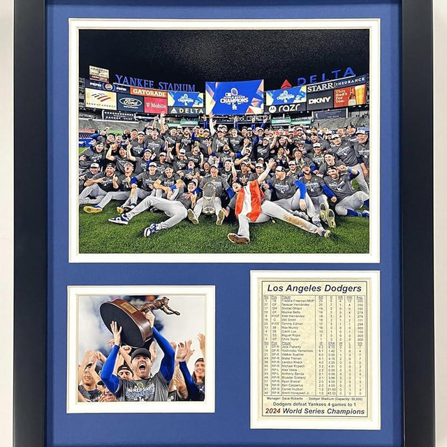Los Angeles Dodgers | 2024 World Series Champions | Framed Photo Collage Memorabilia | (Mound, 12"x15", Framed)