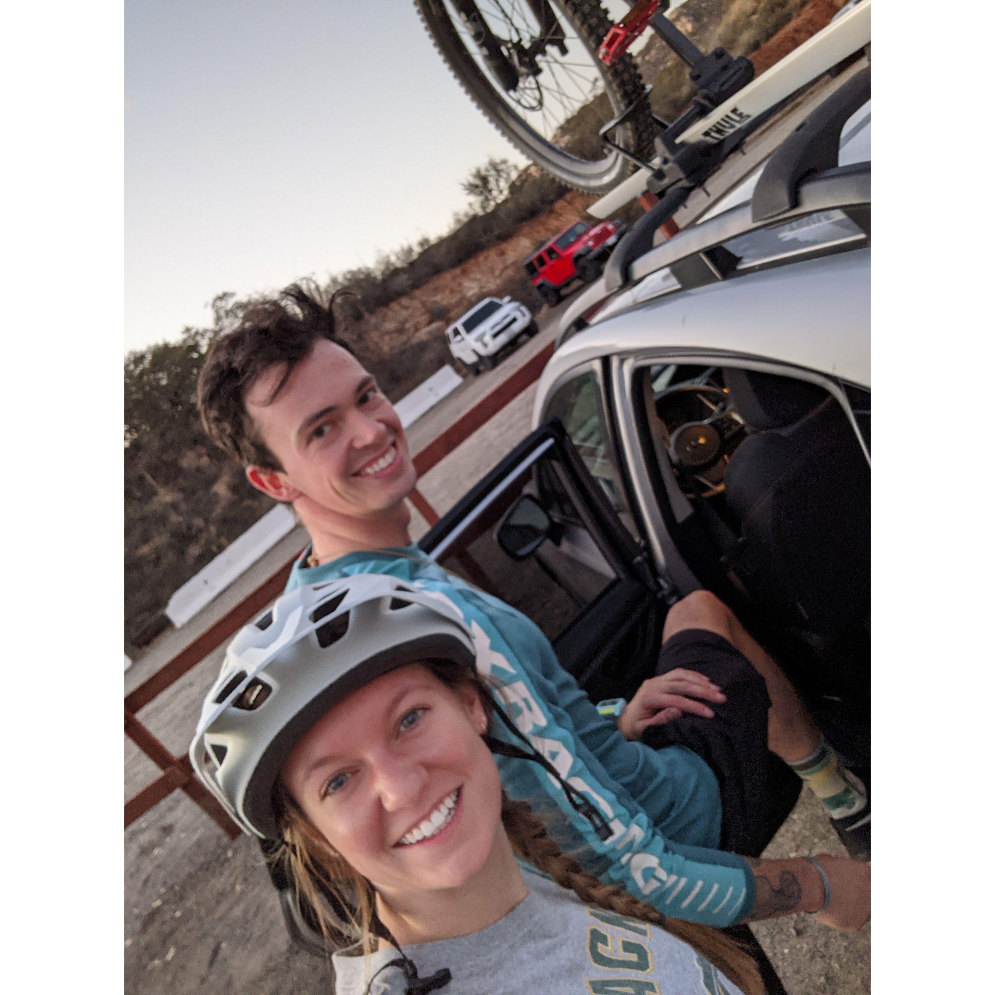 Cameron got Megan into mountain biking.