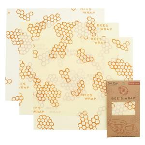 Bee's Wrap Large 3 Pack, Eco Friendly Reusable Food Wraps, Sustainable Plastic Free Food Storage, Each Wrap Measures 13" x 14"
