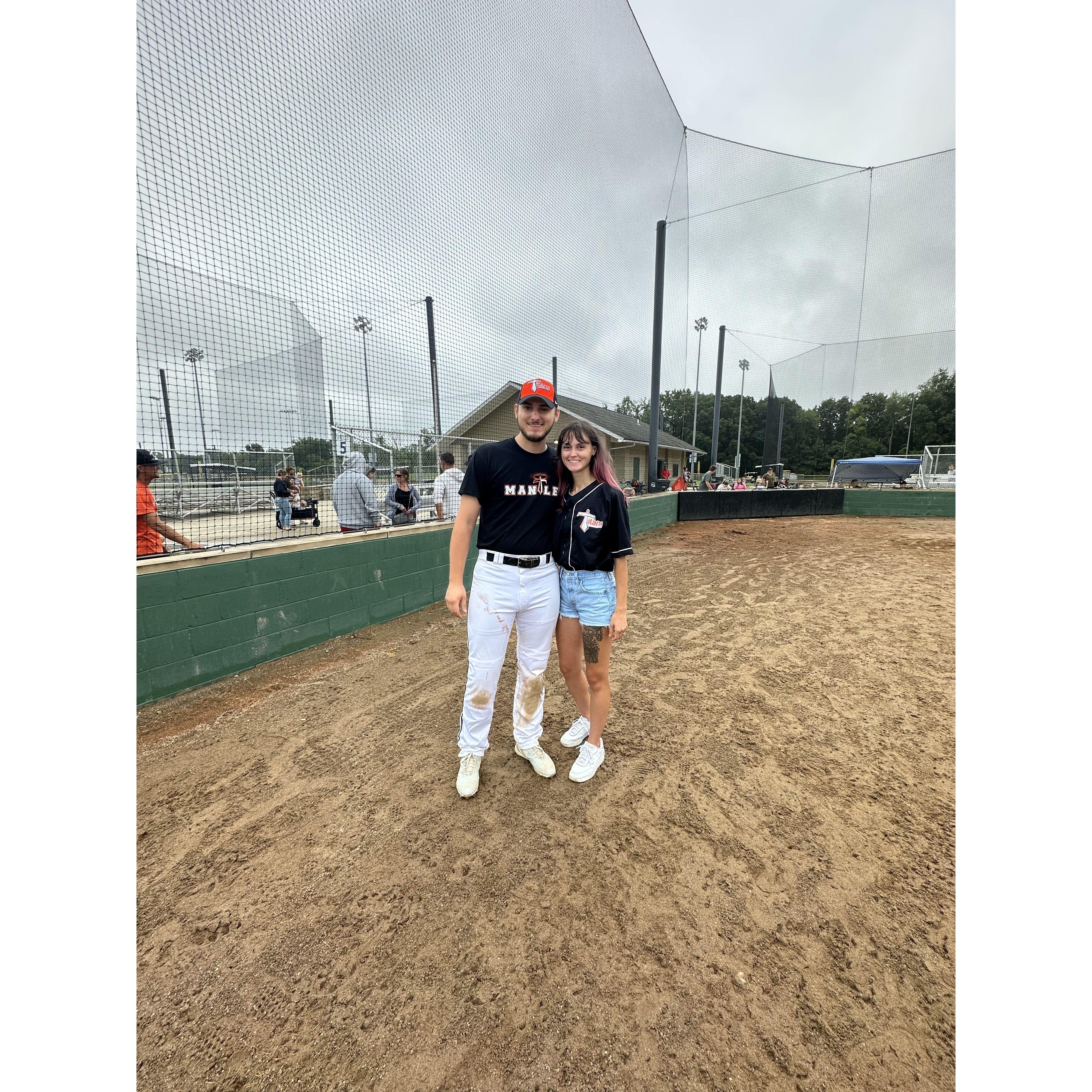 Kyle reunited with his junior high baseball team for a tournament and broke his nose, August 2023