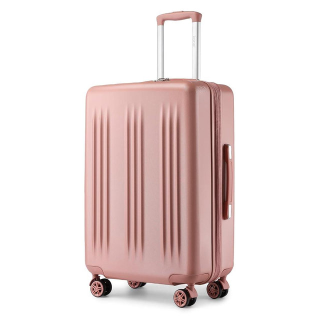 Kono Lightweight 28 Inch Expandable Luggage with Quiet Spinner Wheels TSA Lock, Scratch and Drop Resistant PC+ABS Hardside Durable Large Checked Suitcase, Nude/Rose Gold