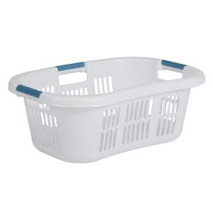Rubbermaid Laundry Basket XL Hip-Hugger Basket 2.1-Bushel White Laundry Storage/Bathroom/Bedroom/Home Closet