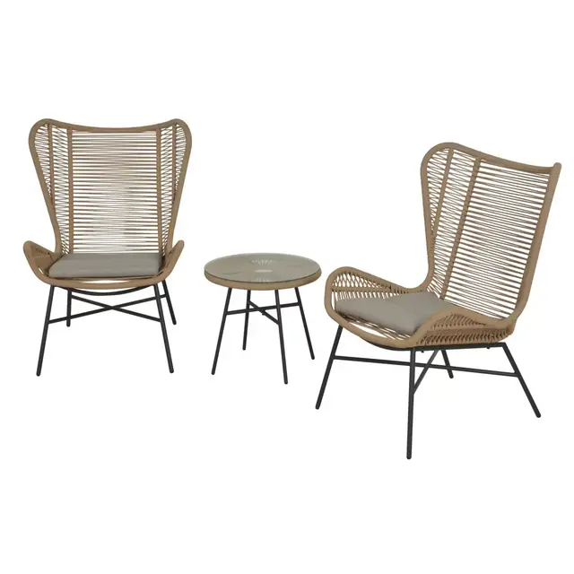 Global 3-Piece Rope Patio Furniture Set in Tan