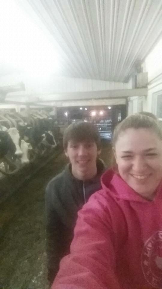 Joanne and her favorite work buddy, Tim, in the parlor!
