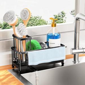 Cisily Sink Caddy with Towel Holder, Black