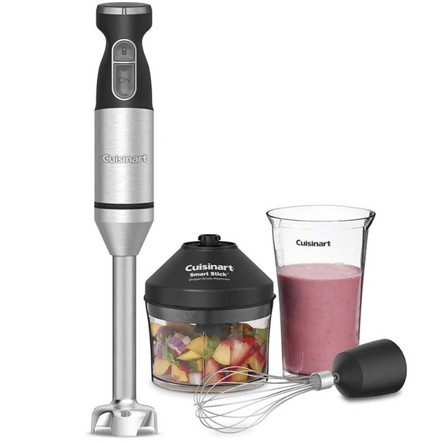 Cuisinart Smart Stick Two-Speed Hand Blender, Powerful Immersion Blender with 300-Watt Motor Blends Shakes, Smoothies, Puree, Baby Food, Soups & Sauces, CSB-175SVP1, Silver
