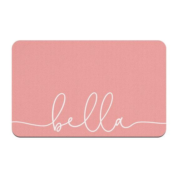 Personalized Simple Name Custom Dog Bowl Mat / Choose Colors and Font / Personalized Pet Placemat / New Puppy Supplies