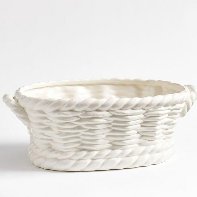 Heirloom Basketweave Party Bucket - White