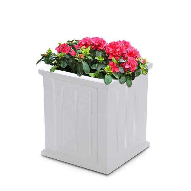 Mayne 4837-W Cape Cod 16in Square Planter, 16in L x 16in W x 18in H, White