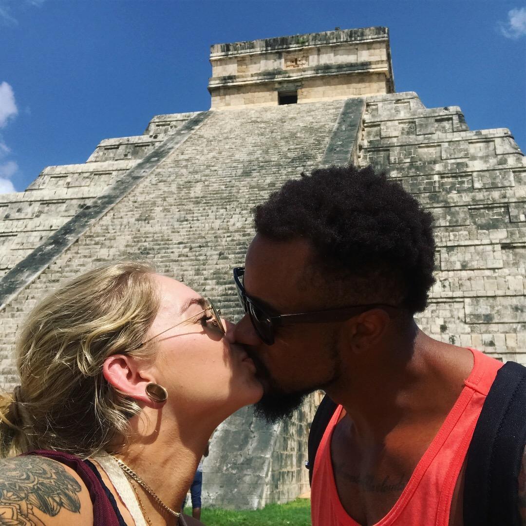 Attempting to be cute, while also trying to not die of a heat stroke on the Yucatan peninsula. This is Chichen Itza! The ancient Mayan Pyramids