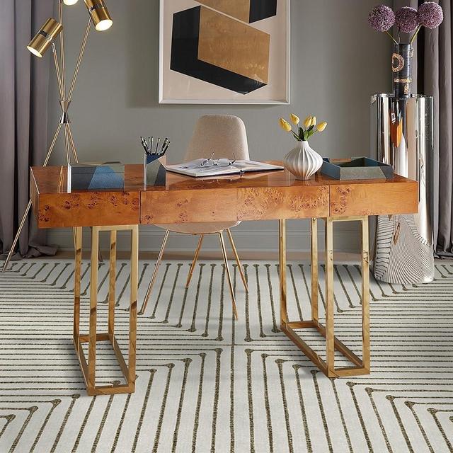 RUGGABLE x Jonathan Adler Washable 5x7 Area Rug, Inkdrop Camel & Ivory, Premium Modern Rugs for Living Room, Bedroom, Kitchen, Office, Classroom with Gripper Non Slip Pad
