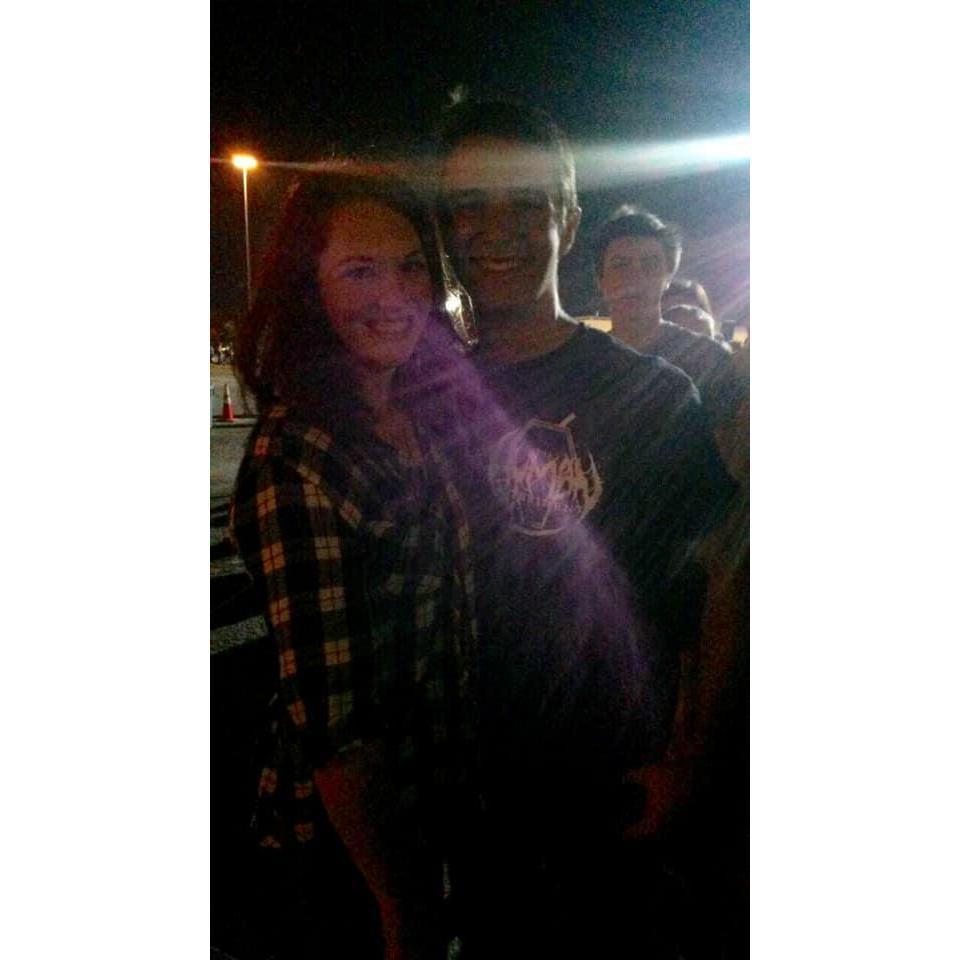Fun fact: the first two pictures we had taken as a couple were at/ after haunted houses, this is the very first.