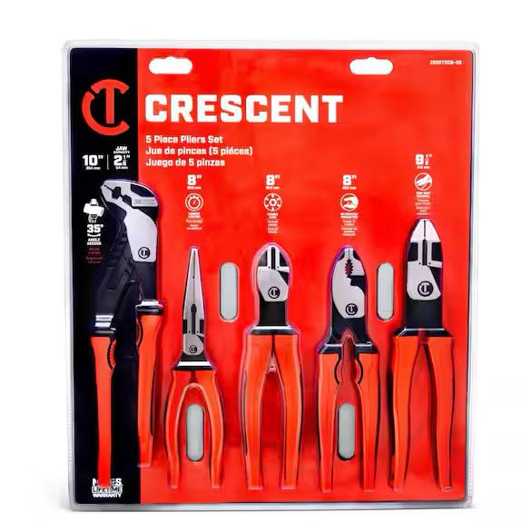 Crescent Z2 Mixed Pliers Set with Dual Material Grips (5-Piece) Z2SET5CG-06