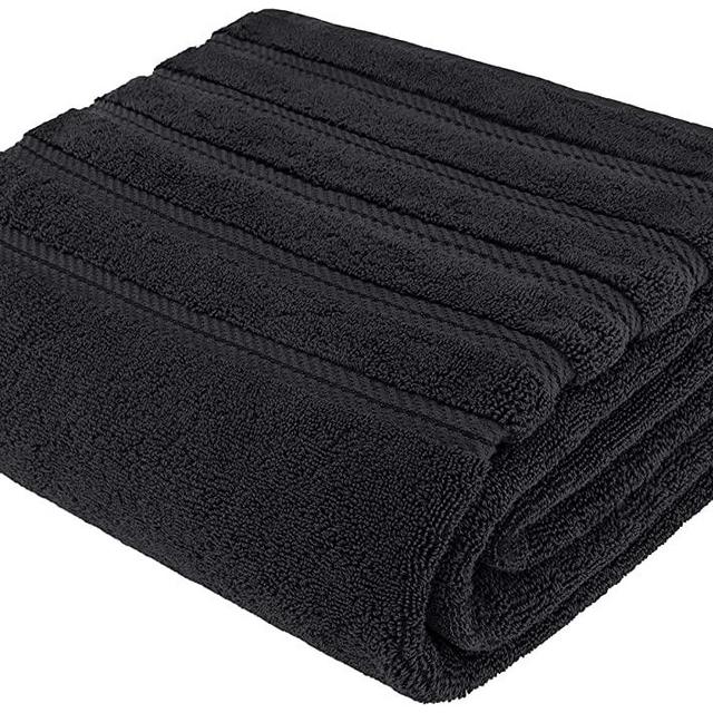 American Soft Linen 100% Turkish Genuine Cotton Large, Jumbo Bath Towel 35x70 Premium & Luxury Towels for Bathroom, Maximum Softness & Absorbent Bath Sheet [Worth $34.95] - Black
