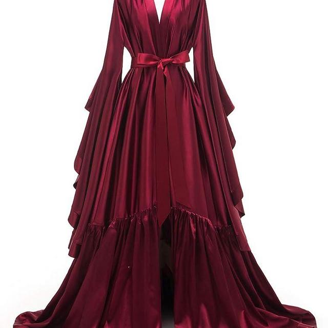 yinyyinhs Long Bridal Party Robes Silk Satin Bridesmaid Wedding Robes Maternity Robe For Photoshoot Nightgown Bathrobe