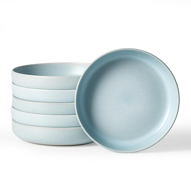 famiware Milkyway 33 oz Bowl Set, Pasta Bowls Set of 6, Salad Bowls Perfect for Your Friend for Housewarming, Thanksgiving, Christmas, Light Blue