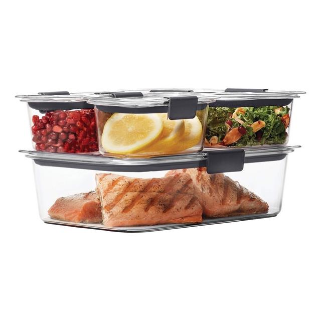Rubbermaid Brilliance Leak-Proof Food Storage Containers with Airtight Lids, Set of 4 (8 Pieces Total) | BPA-Free Stain Resistant