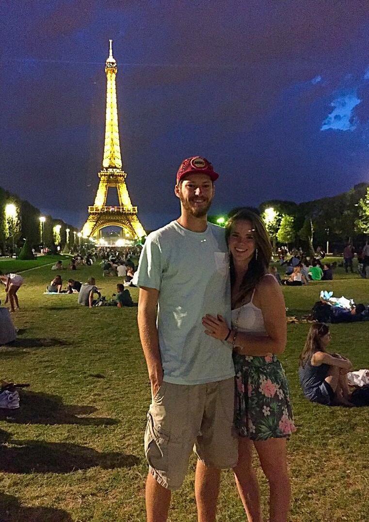 Date night in Paris watching the Eiffel Tower light up.