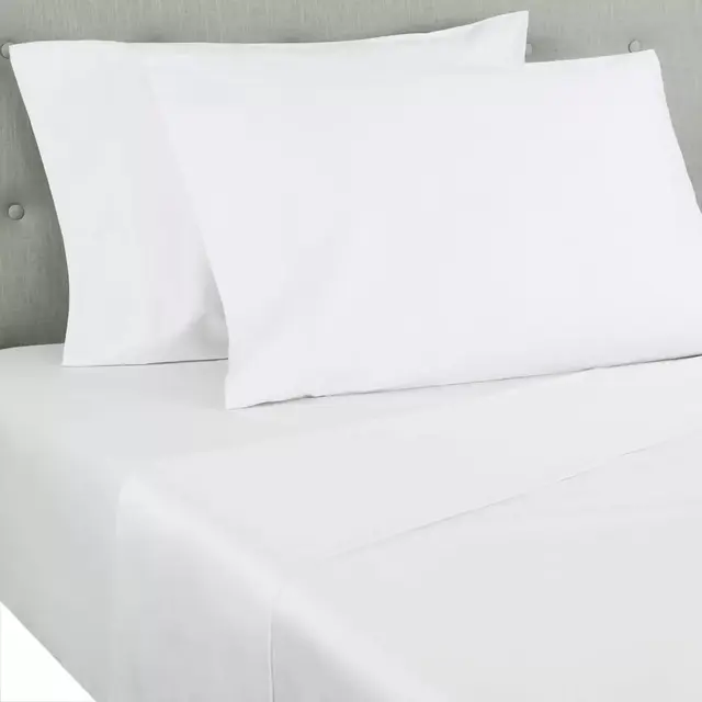 Nestwell™ Cotton Percale 400-Thread-Count King Flat Sheet in Bright White