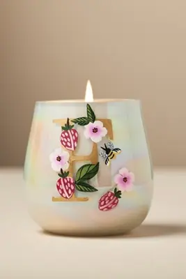 Fruity Monogram Floral Night Gardenia Glass Candle