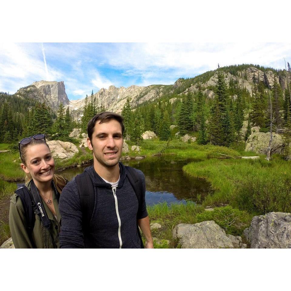 Hiking in Rocky Mountain National Park during our cross country road trip. August 2014