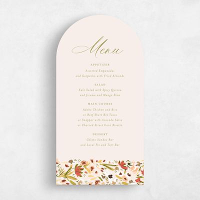 Beige Arch Wedding Menu - Giverny
