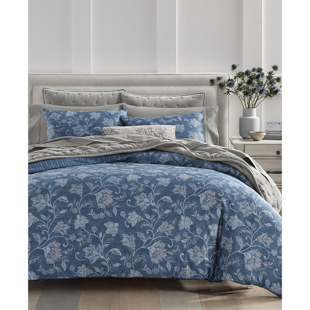 Charter Club Azure Jacobean 3-Pc. Comforter Set, Full/Queen, Exclusively at Macy’s