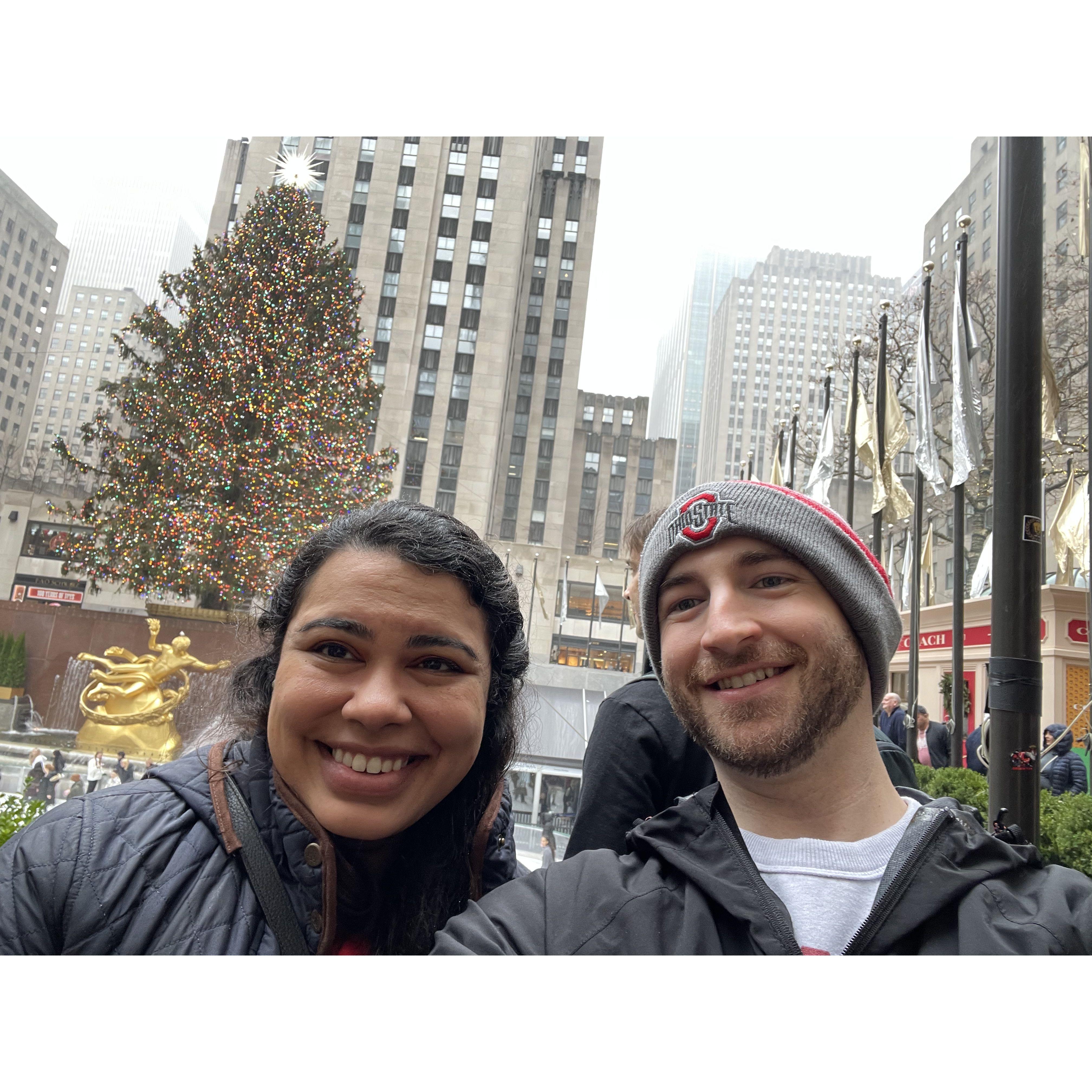 Christmas in New York by the Rockefeller Tree