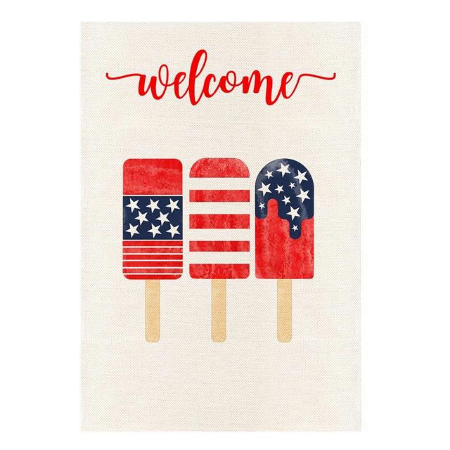 MONORD American USA Popsicles 4th Fourth of July Garden flag Vertical Double Sided, Patriotic Ice Cream Independence Day Yard Outdoor Decor 12 x 18 Inch
