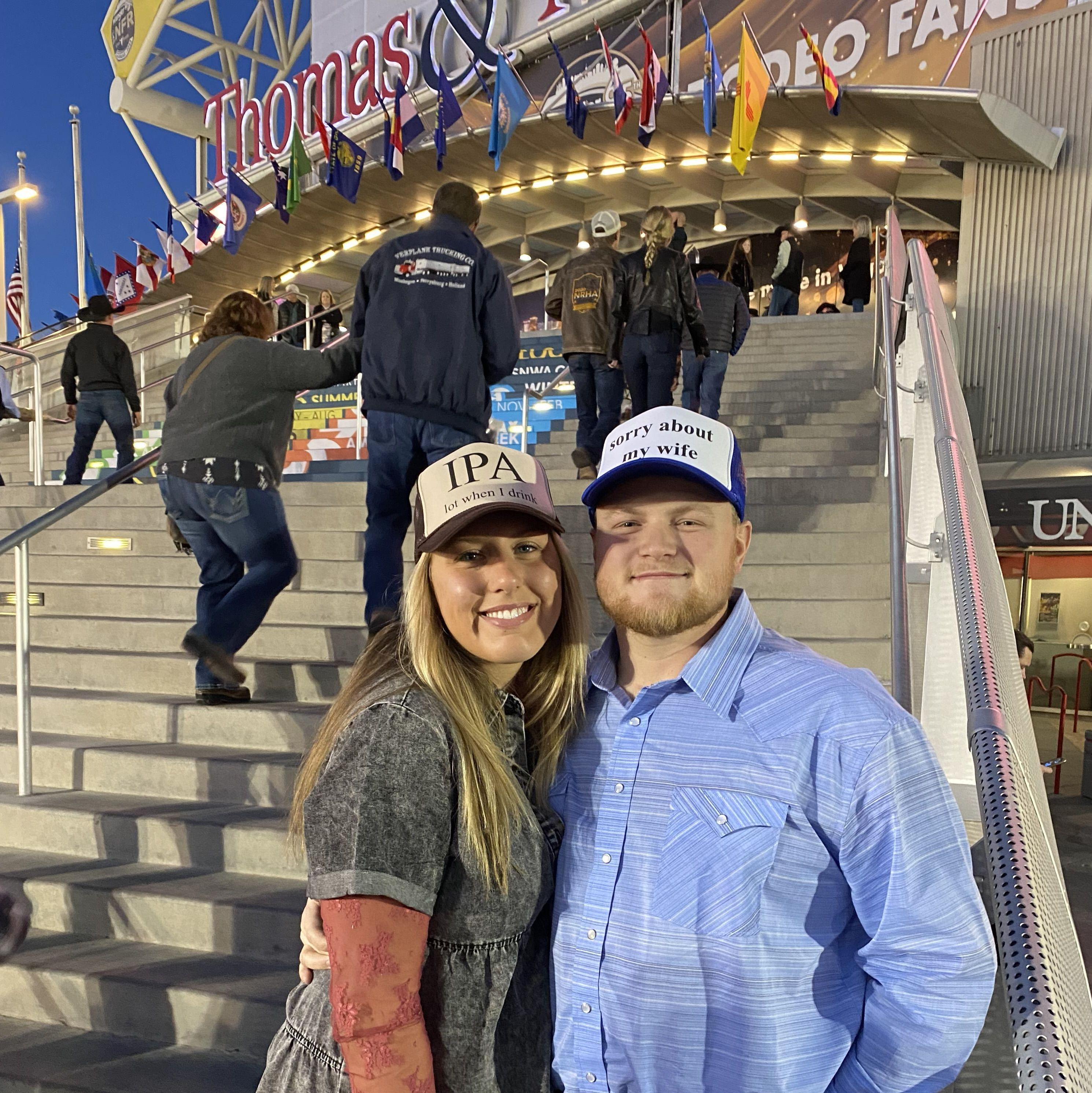 For my birthday, we went to the National Finals Rodeo in Las Vegas and decided to make it a memorable weekend by tying the knot!