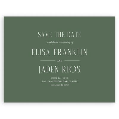 Green Wedding Digital Save the Date - Cole Landscape