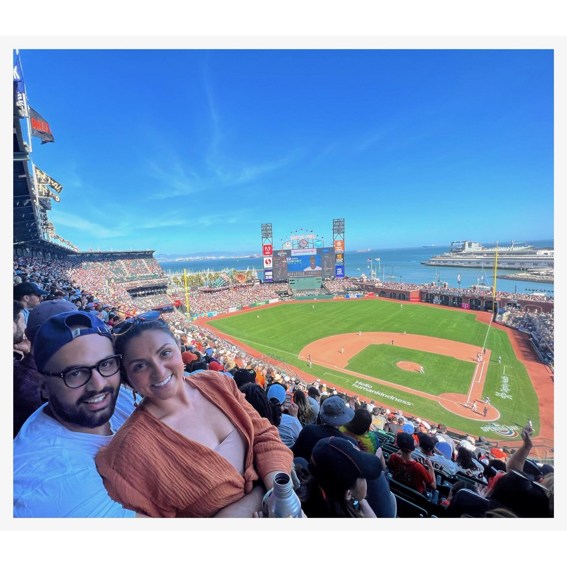 One of our first dates at Giants Stadium