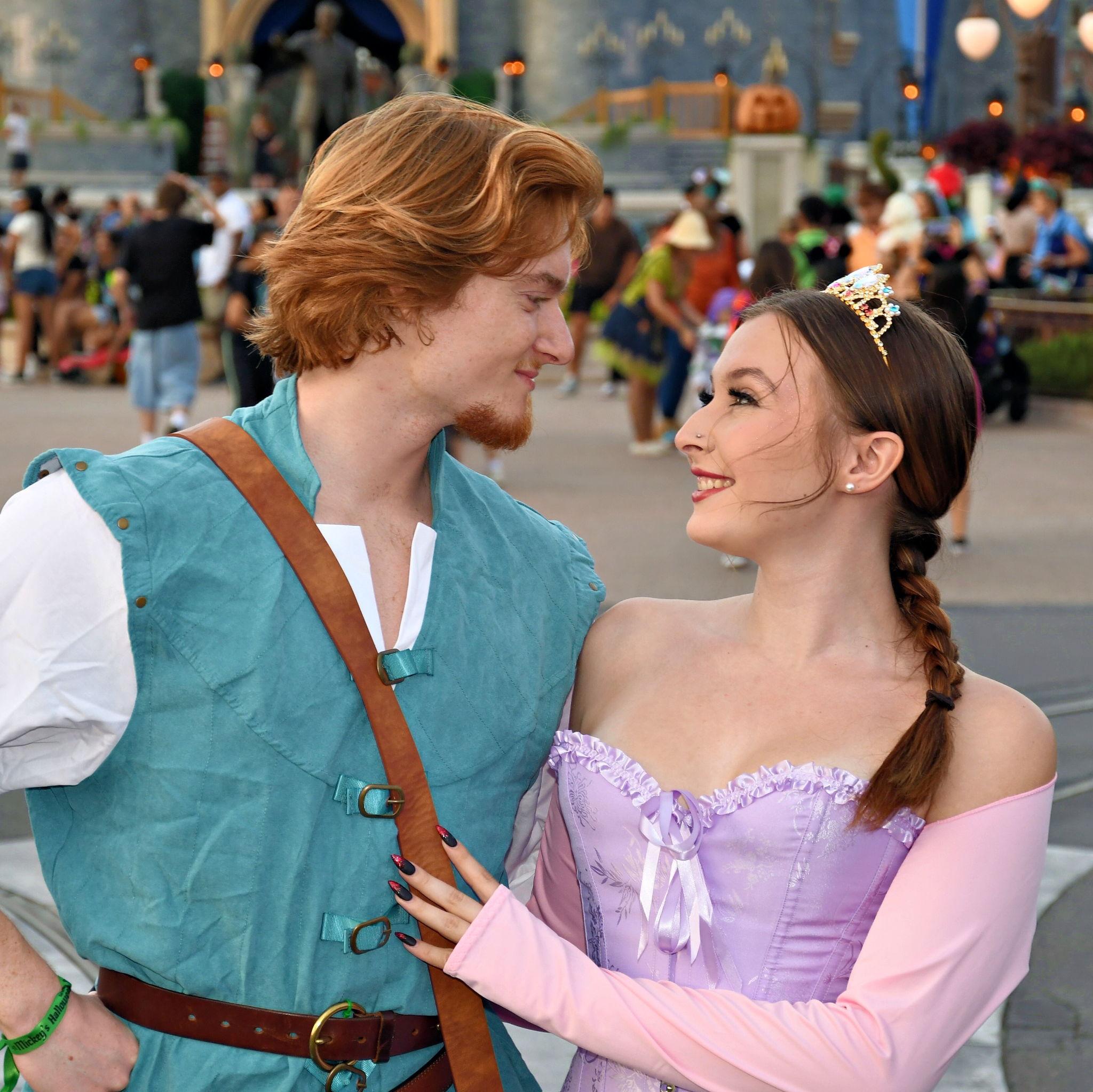 Mickey's Not So Scary Halloween Party 2024. We dressed as Rapunzel and Flynn from Tangled, Amelia's favorite movie