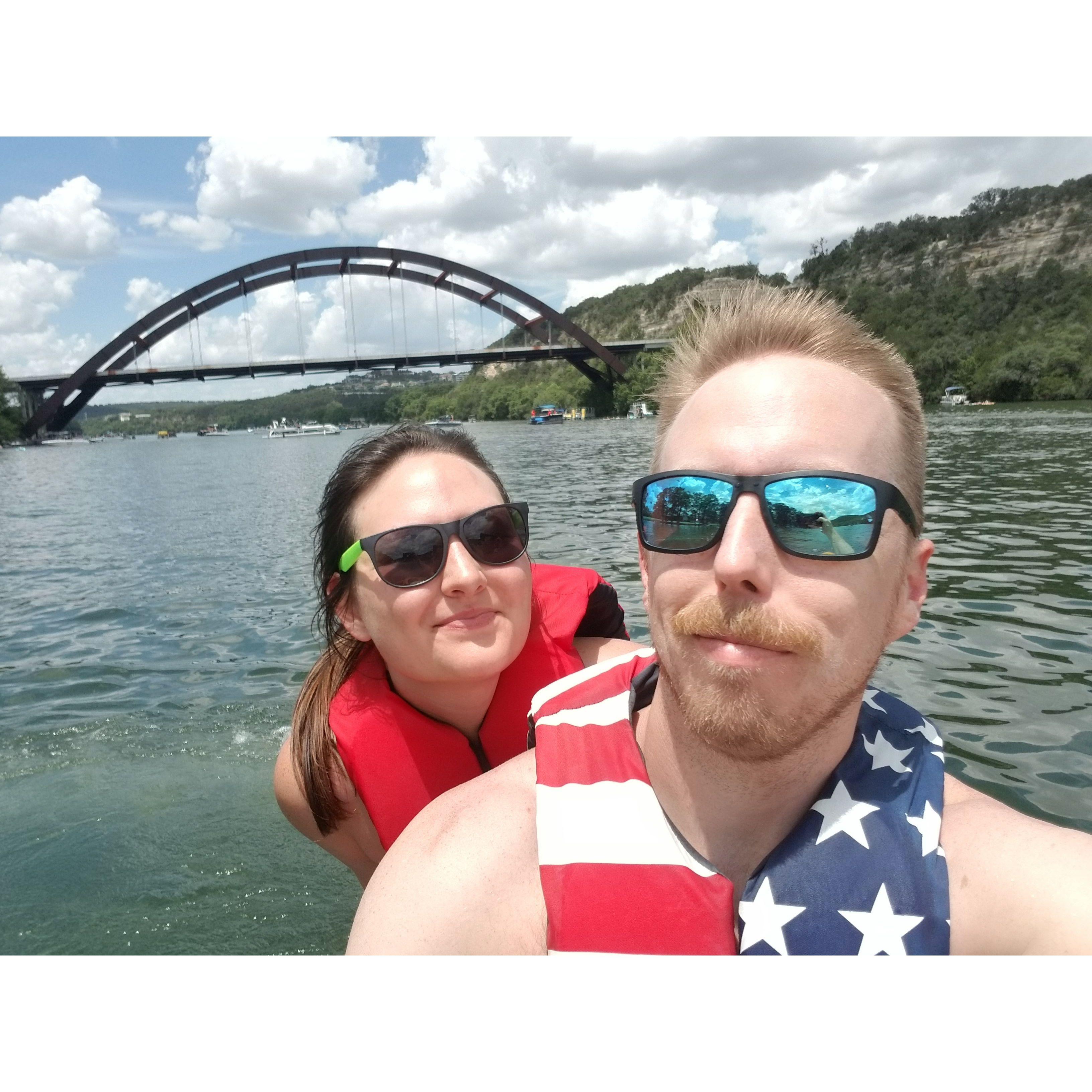 Jet skiing on the lake