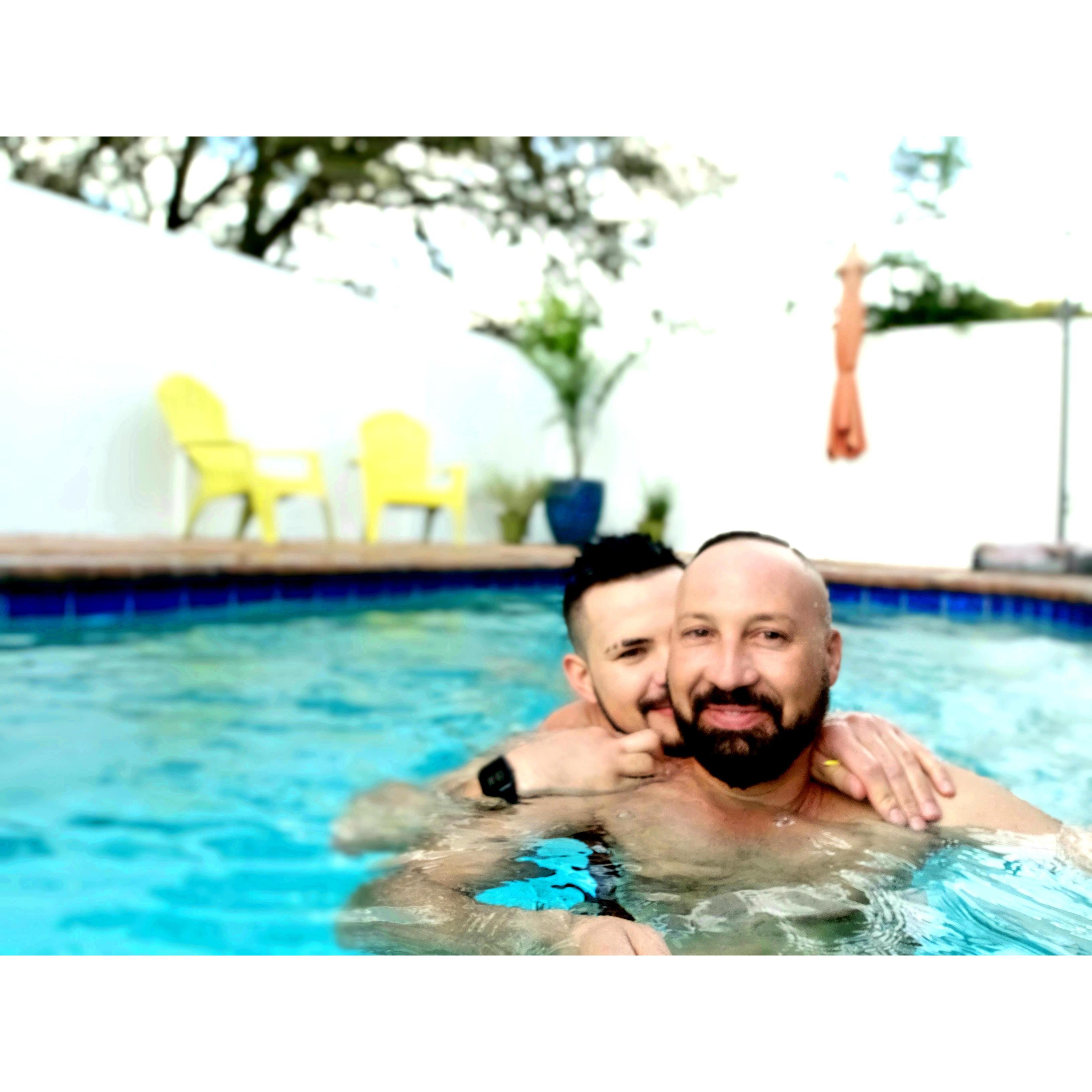 We also love spending our weekends in the pool