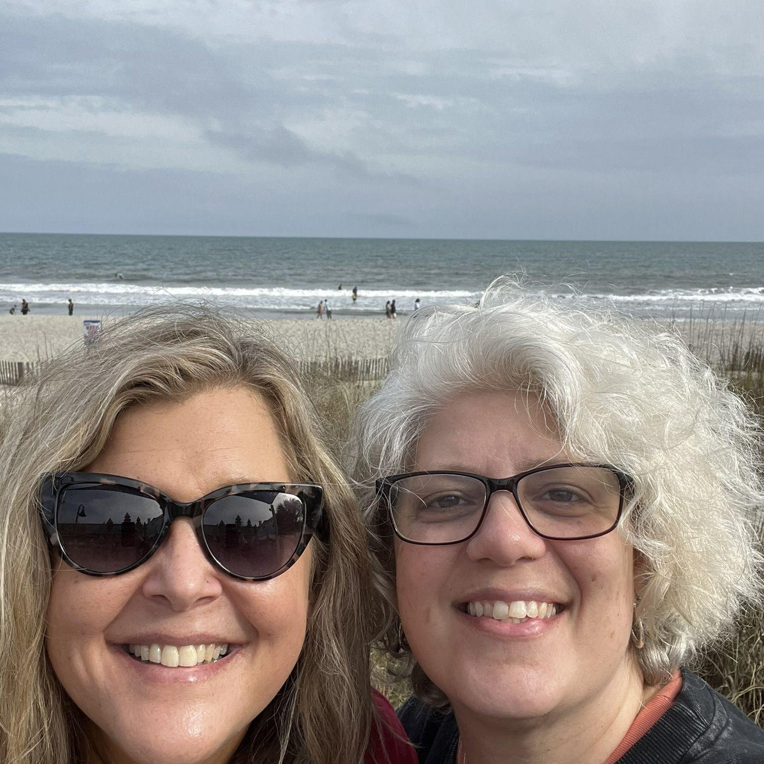 We are posing in front of Myrtle Beach, where we travelled to meet Lisa's biological father for the first time, Bill Signor. He is wonderful, his wife Mary is wonderful, and it's great being family!