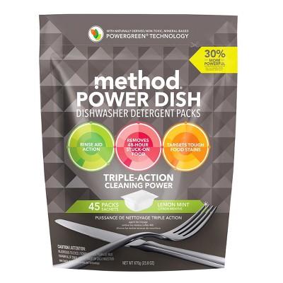 Method Dishwasher Detergent Power Packets Lemon Mint - 45ct