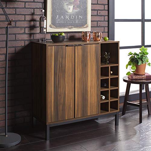 WE Furniture Bar Cabinet w/ Wine Storage, 34" - Teak