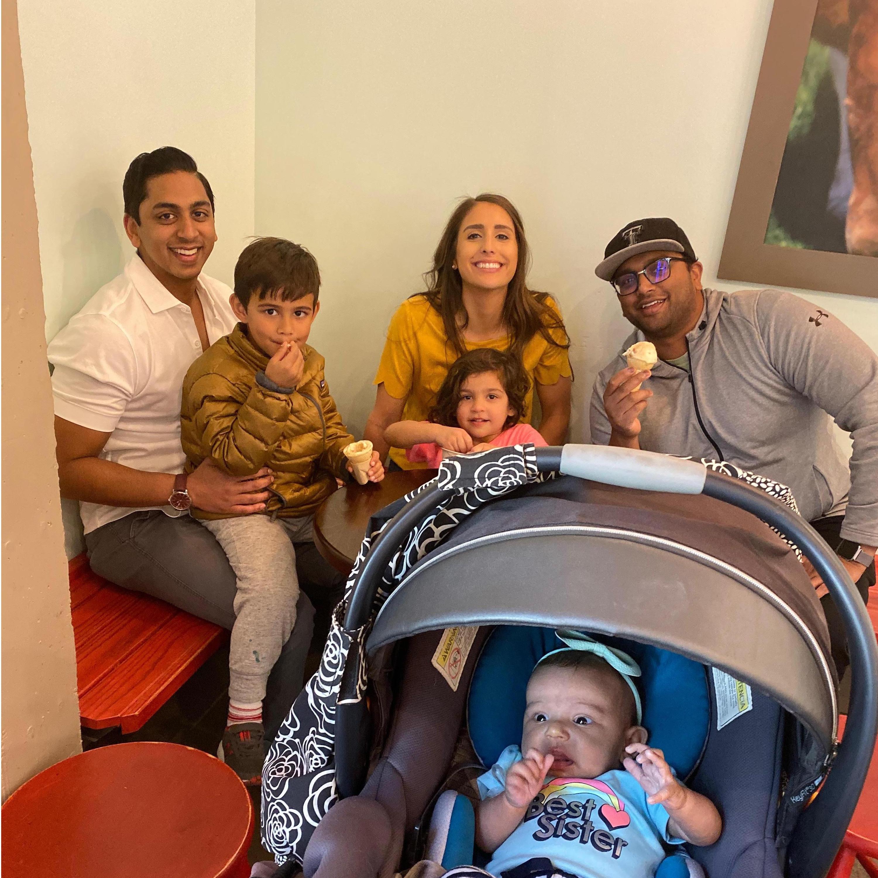 Enjoying some ice cream with our nieces and nephews