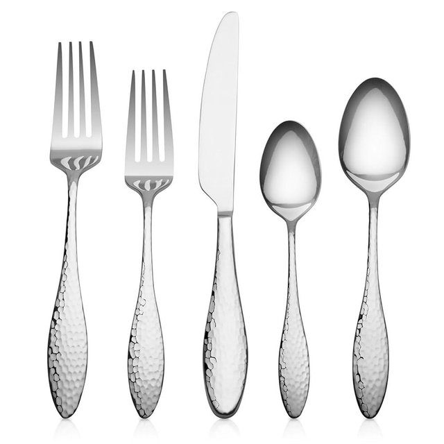 Alata Emma 40-Piece Heavy Duty 18/10 Silverware Set, Stainless Steel Flatware Set,Service for 8,Mirror Polished Cutlery Set,Dishwasher Safe