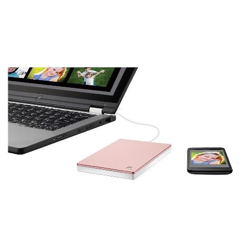 Seagate Backup Plus Slim Portable 2TB External Hard Drive - Rose Gold (STDR2000309)