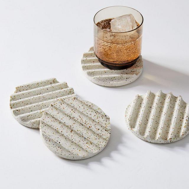 Pretti Cool, Terrazzo Coaster Set, White