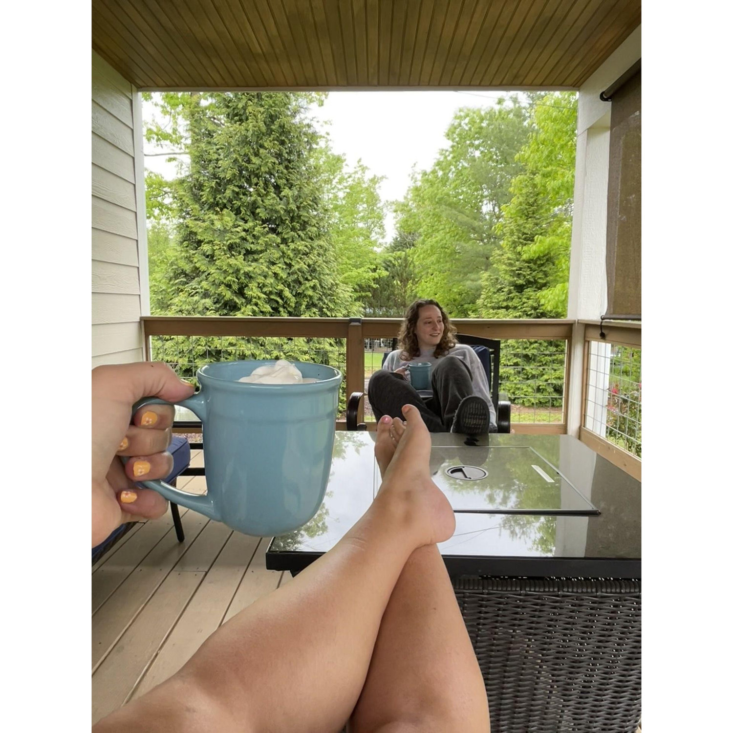 On our balcony in Asheville