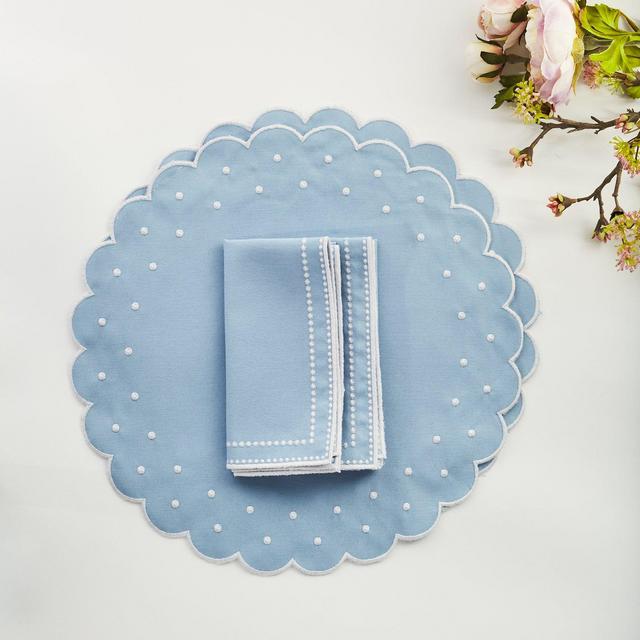 Daisy Blue Placemat & Napkin - Set of 2
