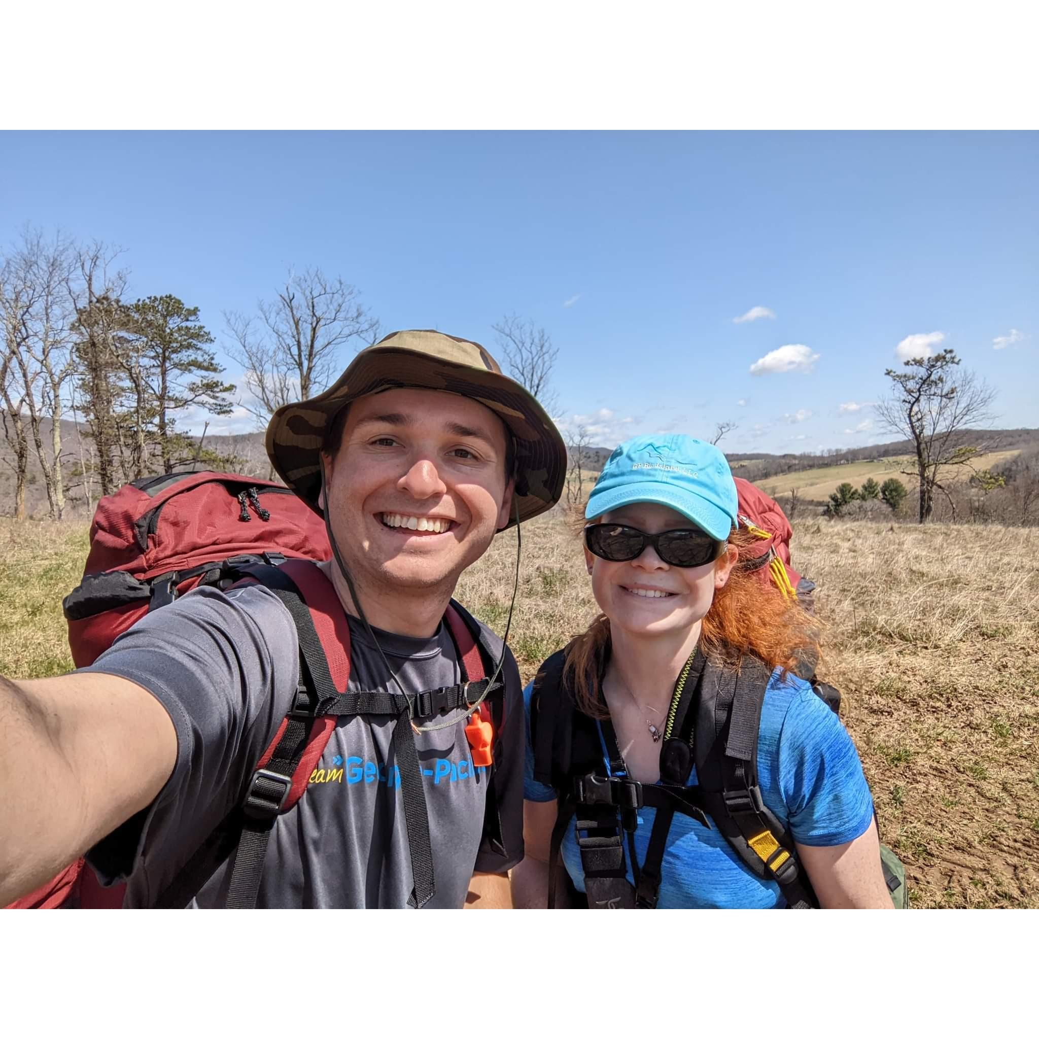 Backpacking trip to Kelly's Knob near Blacksburg, VA (April 2022)